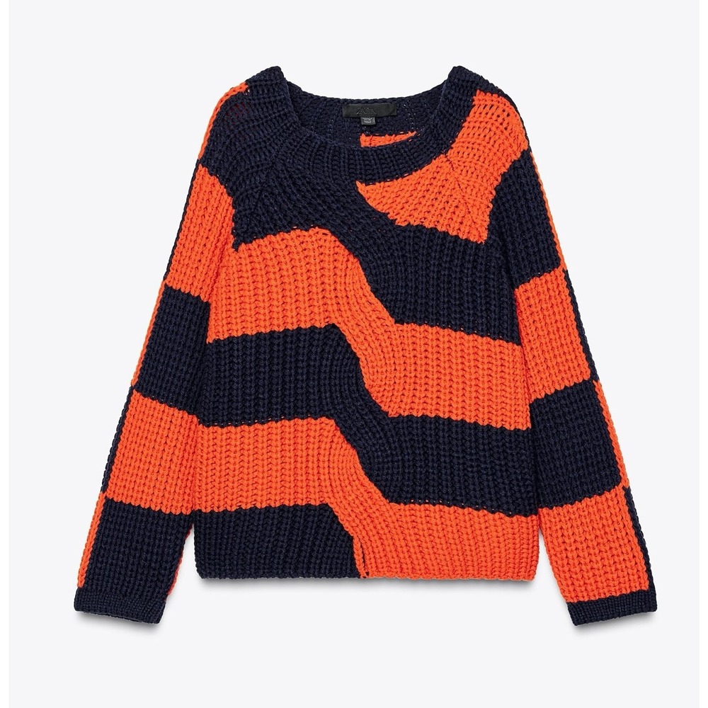 NWT - ZARA - Striped Oversized Knit Sweater‎